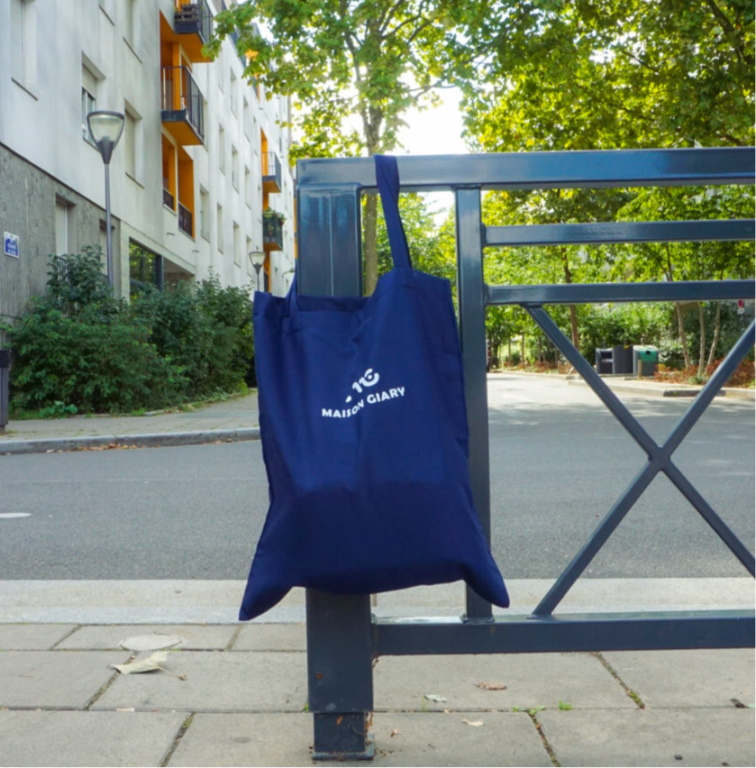 Tote Bag Bleu – Signature Logo MAISON GIARY