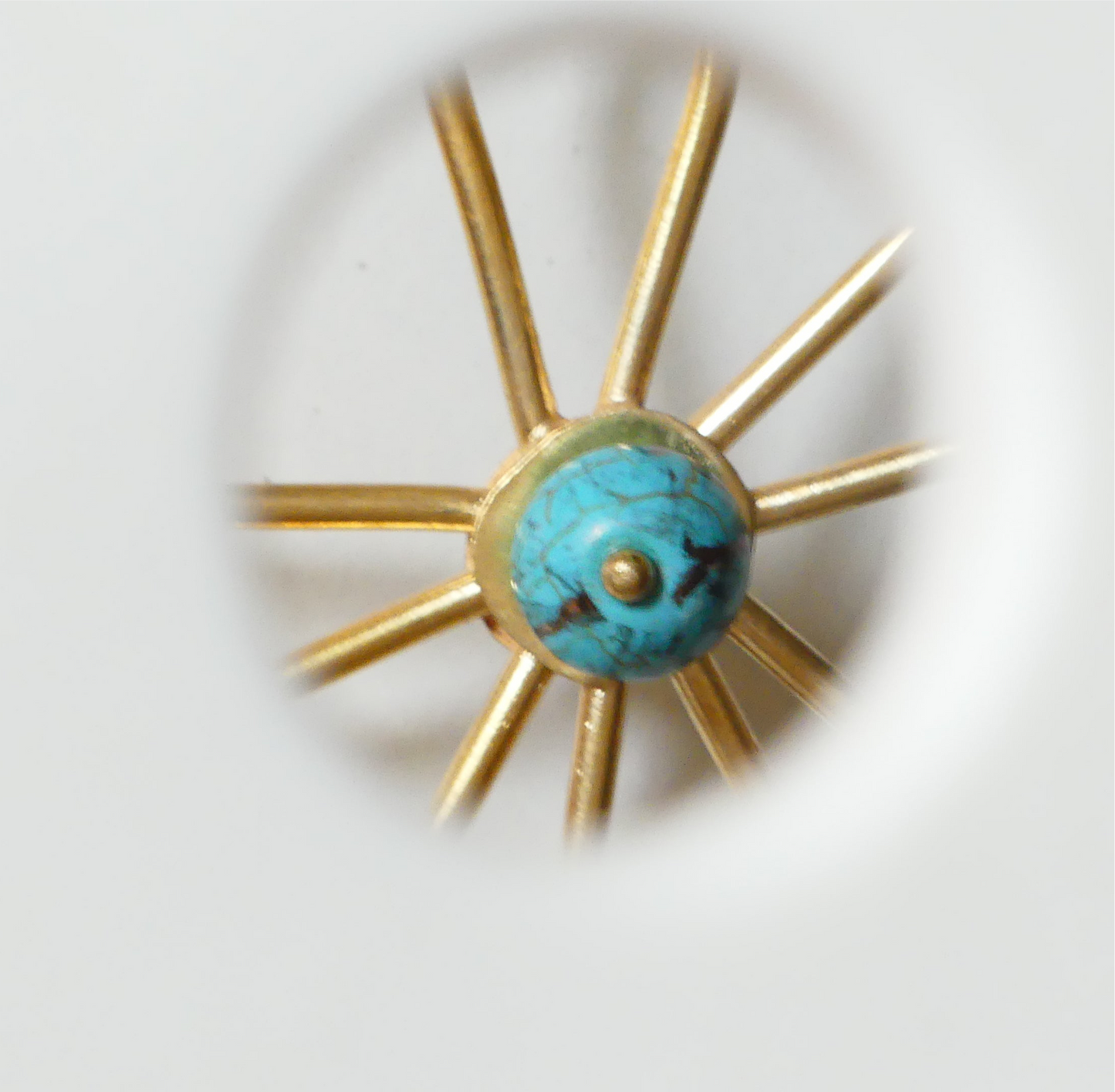Boucles d'oreille en Bronze Whévo bleu turquoise