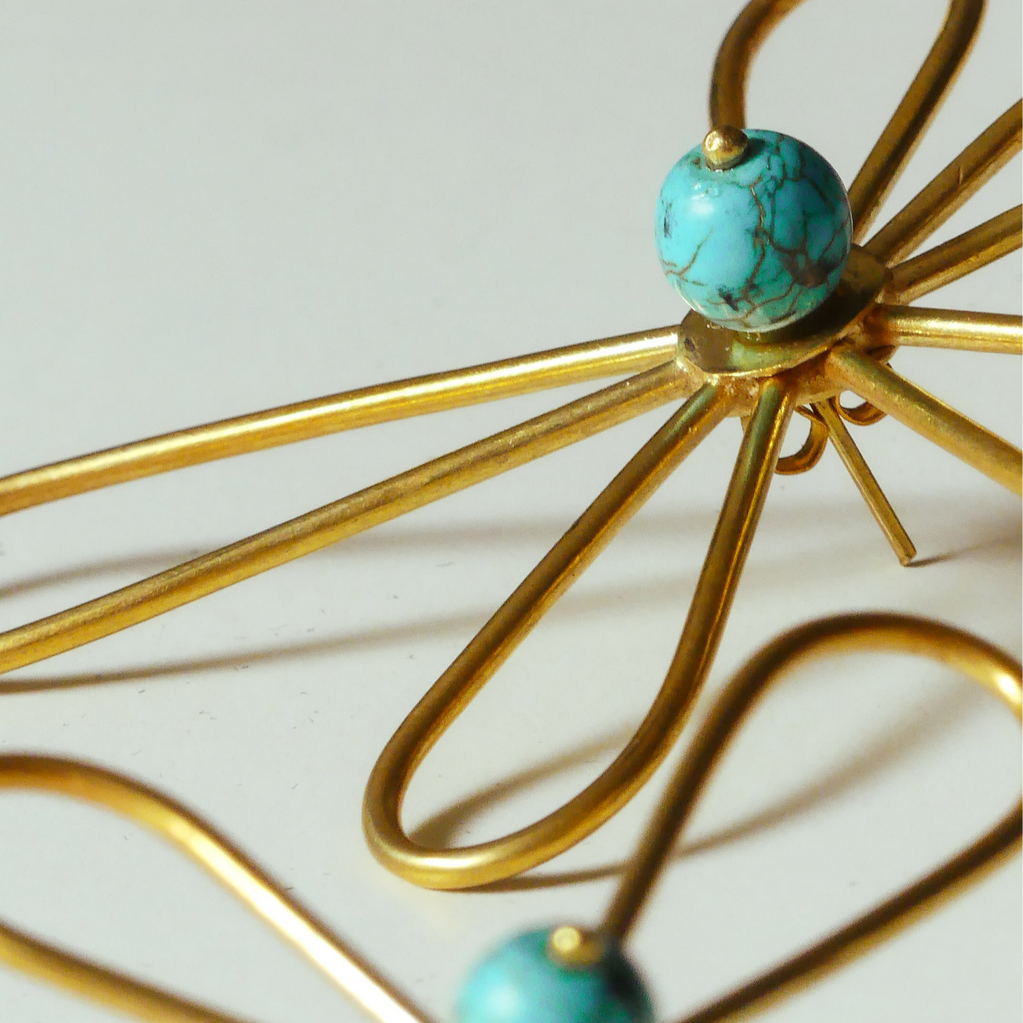 Boucles d'oreille en Bronze Whévo bleu turquoise