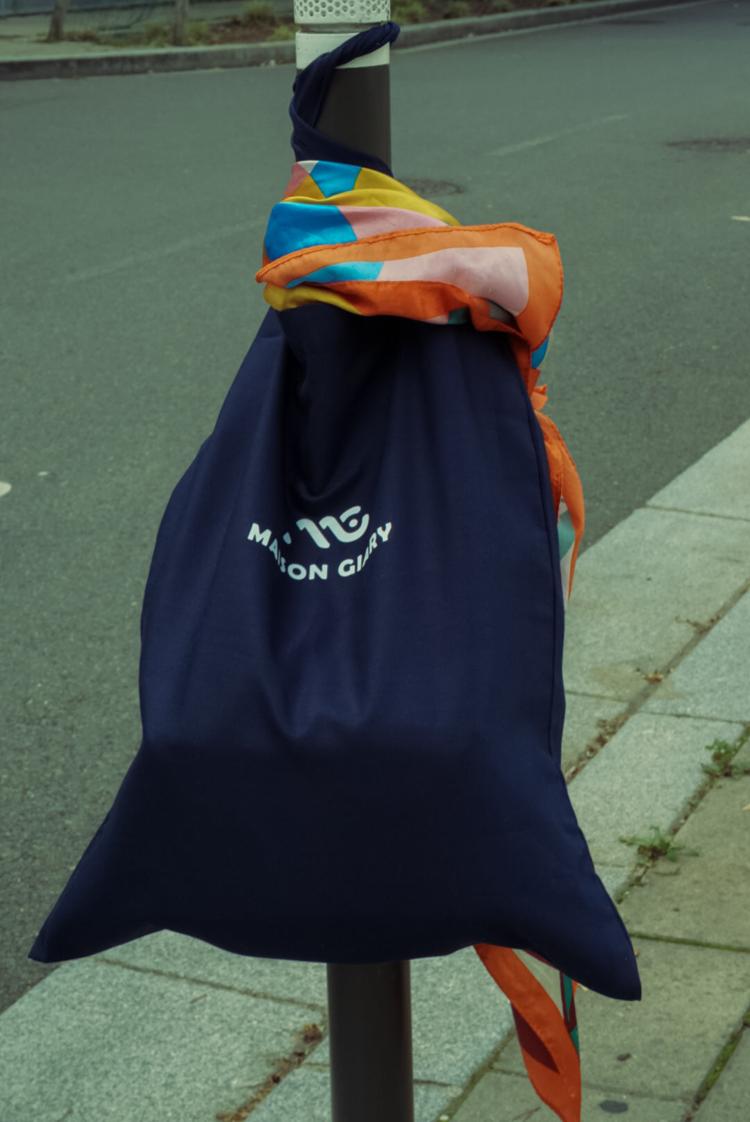 Tote Bag Bleu – Signature Logo MAISON GIARY