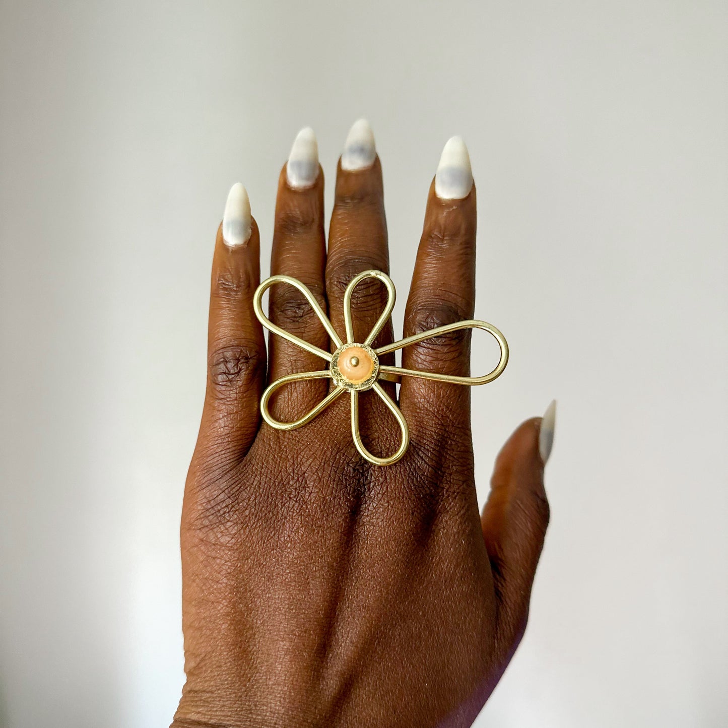 Bague Ethnique en Bronze Whévo avec perle Bleu