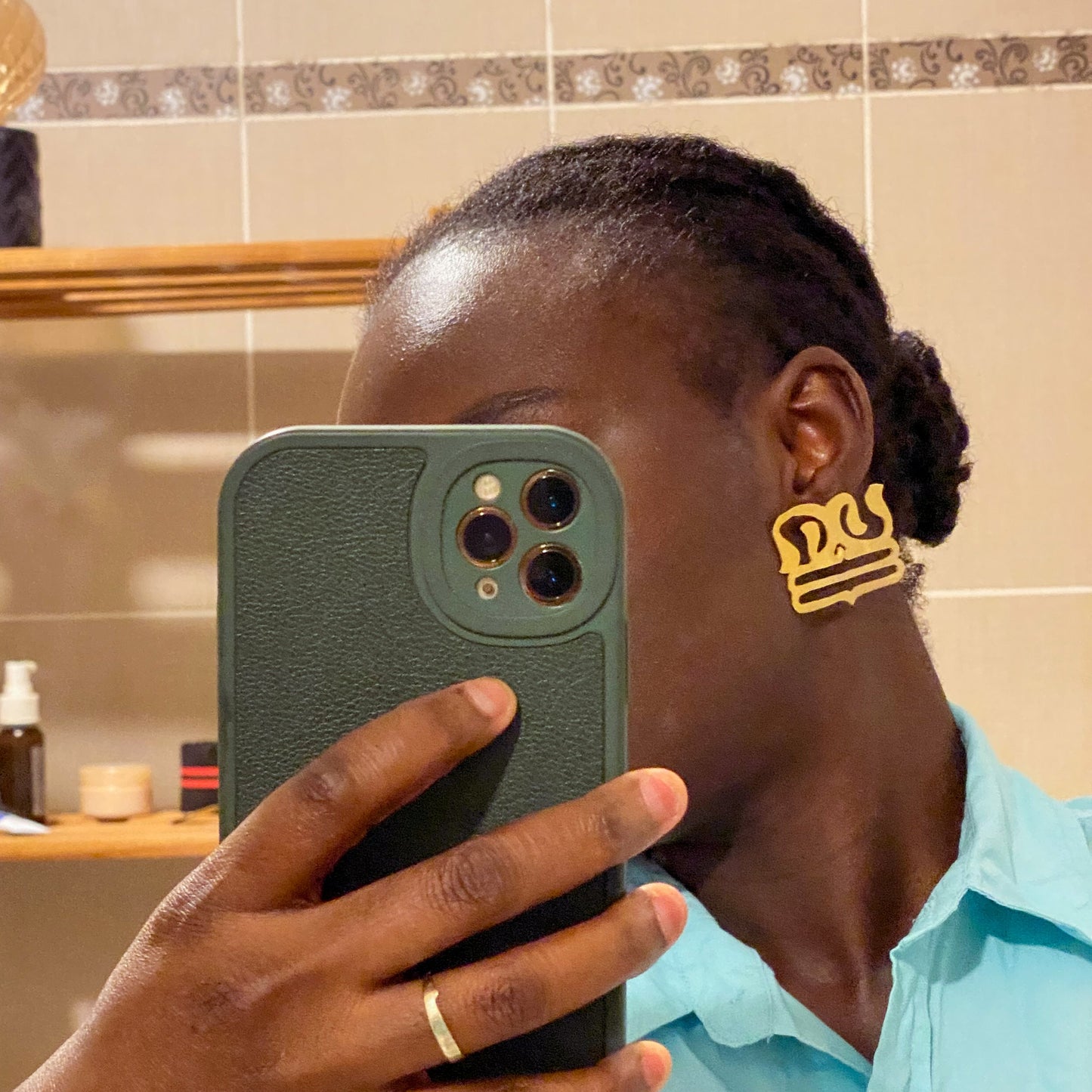 Boucles d'oreille en Bronze Double MG