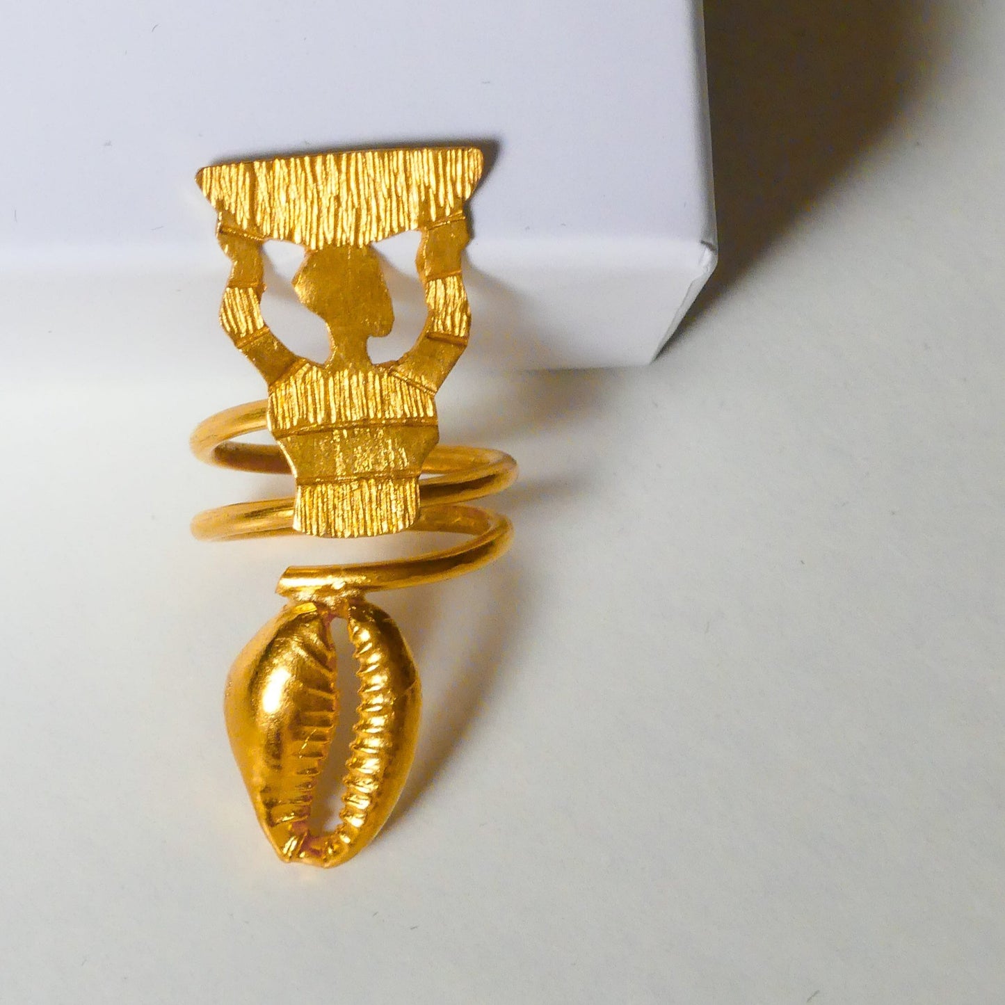 Ethnic Bronze Ring Ndew Woman Wearing