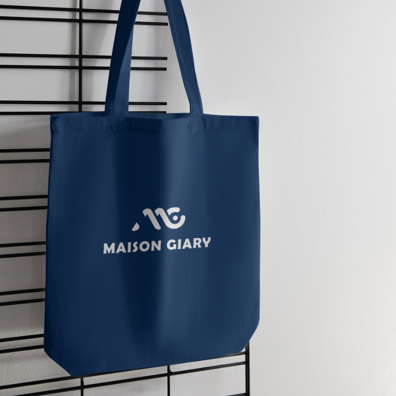 Tote Bag Bleu – Signature Logo MAISON GIARY