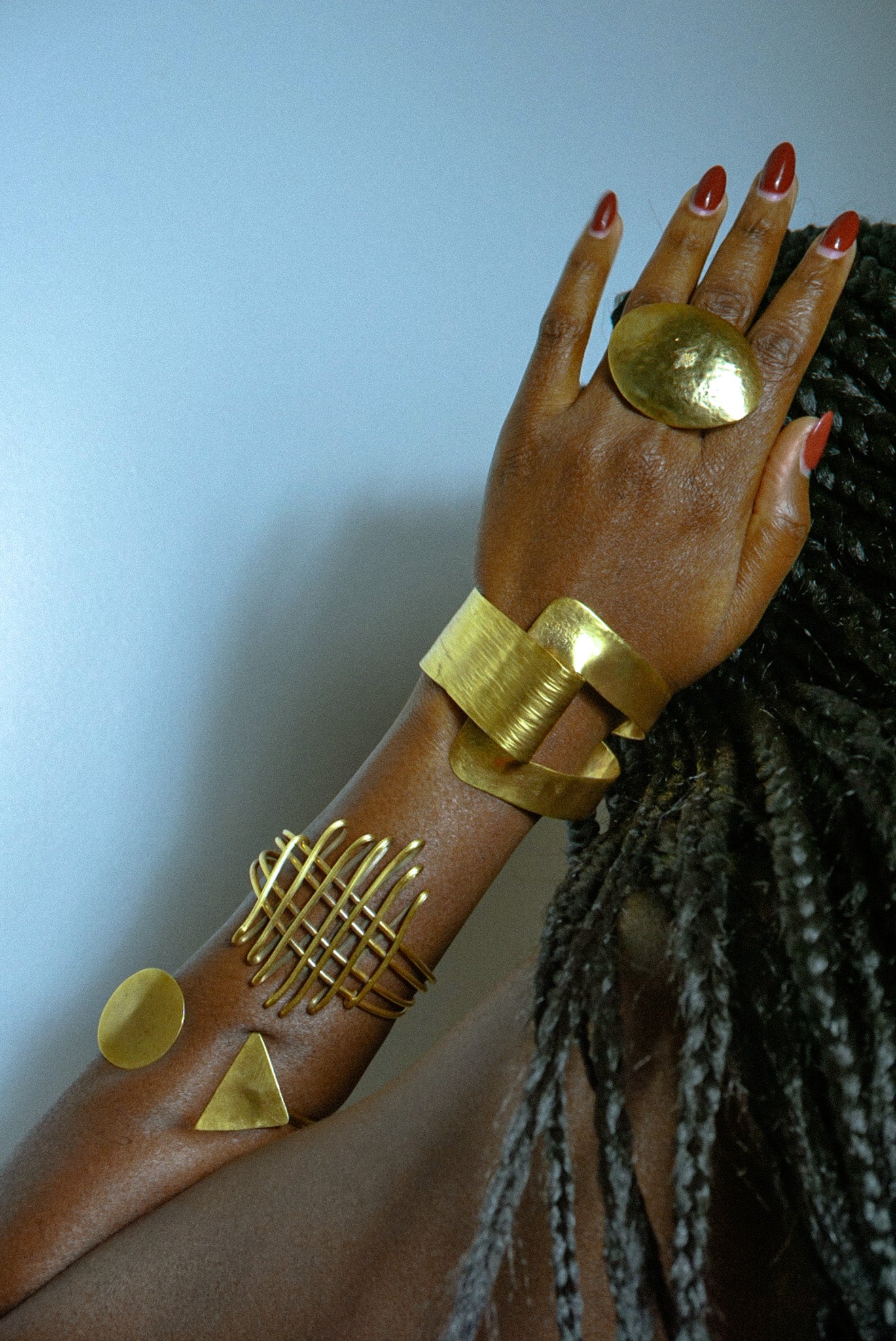 Bracelet manchette en Bronze Trace