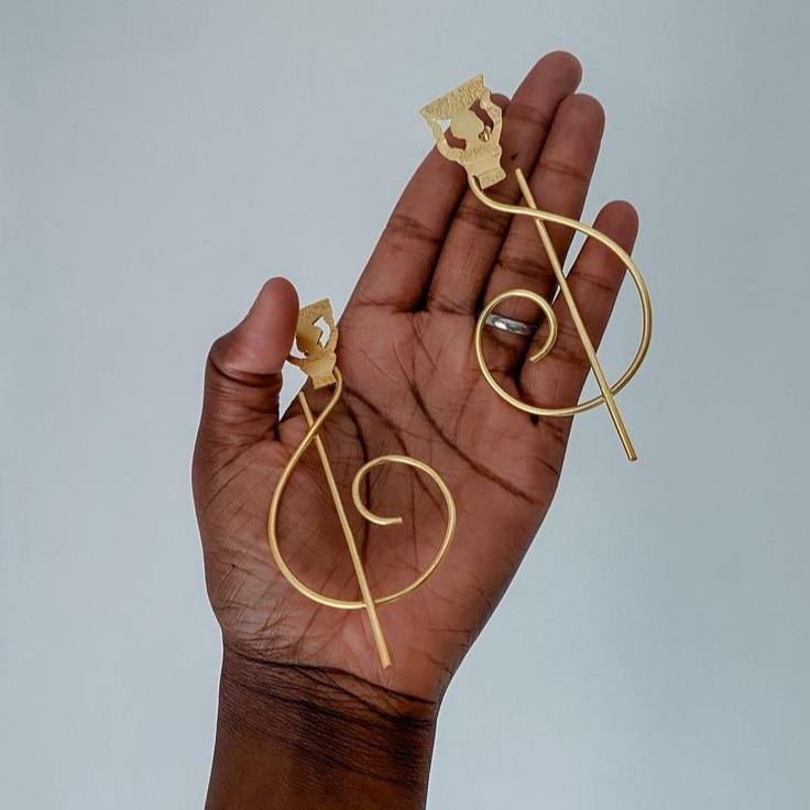 Boucles d'oreille en Bronze Ndeucké