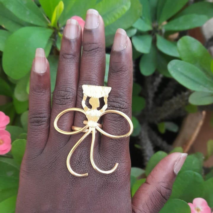 Bague Ethnique en Bronze Tening