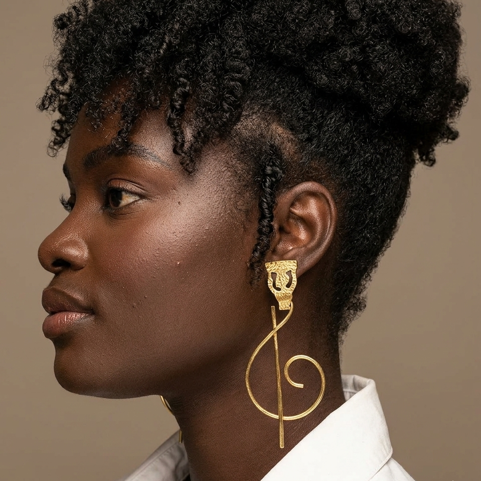 Boucles d'oreille en Bronze Ndeucké