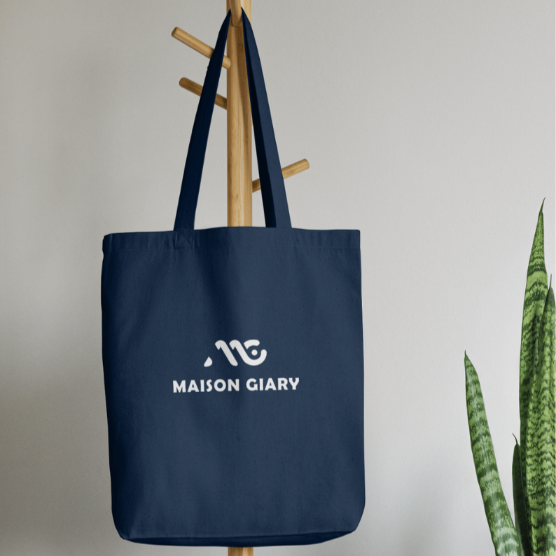 Tote Bag Bleu – Signature Logo MAISON GIARY