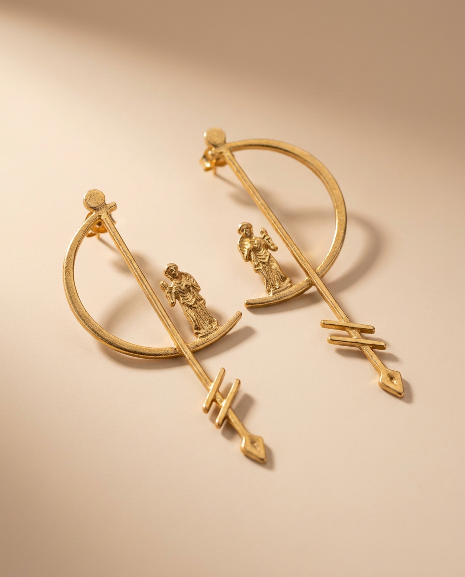 Boucles d'oreille en Bronze Tassi — photo studio Maison Giary