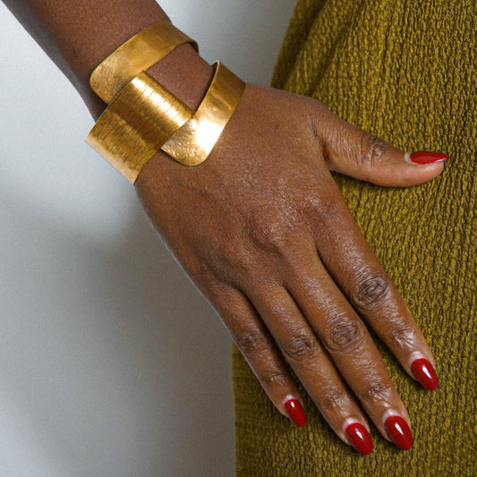 Bracelet manchette en Bronze Trace